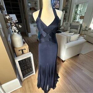 Cache Midnight Blue Halter Maxi Dress